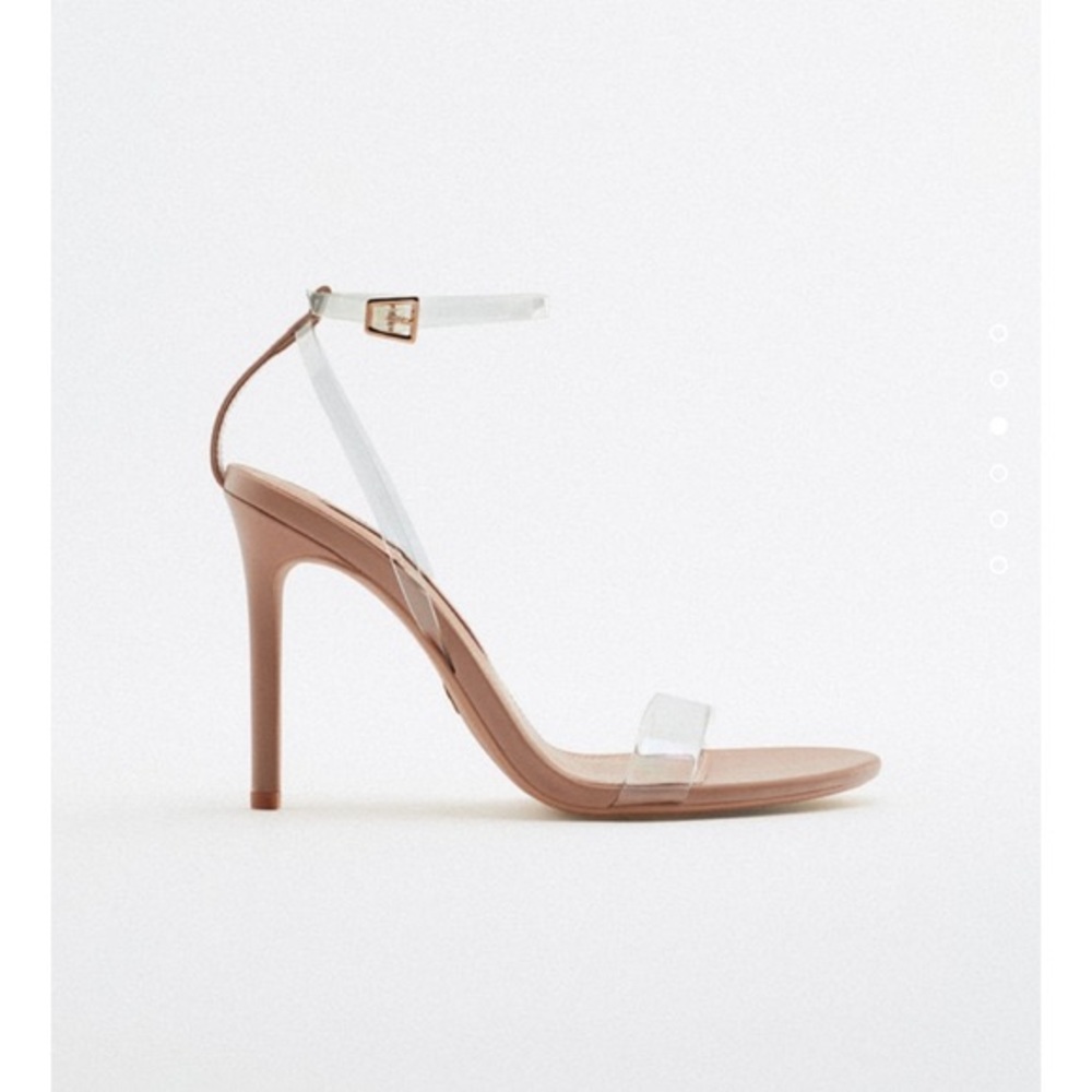 Zara Tan and Clear Strap Heels